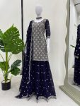 DESIGNER GEORGETTE EMBROIDERY WITH SEQUENCE WORK TOP PALAZZO WITH DUPATTA FESTIVE WEAR WHOLESALE PRICE ETHNIC GARMENT (3)