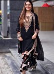 DESIGNER GEORGETTE EMBROIDERY WORK TOP SHARARA WITH DUPATTA PARTY WEAR WHOLESALE PRICE ETHNIC GARMENT (1)