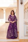 DESIGNER GEORGETTE EMBROIDREY WORK BLOUSE PALAZZO WITH SHRUG PARTY WEAR WHOLESALE PRICE ETHNIC GARMENT (5)