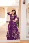 DESIGNER GEORGETTE EMBROIDREY WORK BLOUSE PALAZZO WITH SHRUG PARTY WEAR WHOLESALE PRICE ETHNIC GARMENT (5)