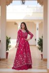 DESIGNER GEORGETTE EMBROIDREY WORK BLOUSE PALAZZO WITH SHRUG PARTY WEAR WHOLESALE PRICE ETHNIC GARMENT (8)