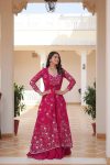 DESIGNER GEORGETTE EMBROIDREY WORK BLOUSE PALAZZO WITH SHRUG PARTY WEAR WHOLESALE PRICE ETHNIC GARMENT (8)