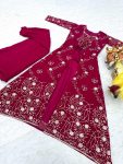 DESIGNER GEORGETTE EMBROIDREY WORK BLOUSE PALAZZO WITH SHRUG PARTY WEAR WHOLESALE PRICE ETHNIC GARMENT (8)