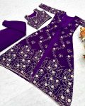 DESIGNER GEORGETTE EMBROIDREY WORK BLOUSE PALAZZO WITH SHRUG PARTY WEAR WHOLESALE PRICE ETHNIC GARMENT (5)