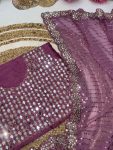 DESIGNER GEORGETTE MULTI THREAD SEQUENCE WORK SAREE WITH UNSTICHED BLOUSE WHOLESALE PRICE ETHNIC GARMENT (15)
