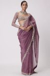 DESIGNER GEORGETTE MULTI THREAD SEQUENCE WORK SAREE WITH UNSTICHED BLOUSE WHOLESALE PRICE ETHNIC GARMENT (15)
