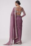 DESIGNER GEORGETTE MULTI THREAD SEQUENCE WORK SAREE WITH UNSTICHED BLOUSE WHOLESALE PRICE ETHNIC GARMENT (15)