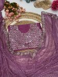 DESIGNER GEORGETTE MULTI THREAD SEQUENCE WORK SAREE WITH UNSTICHED BLOUSE WHOLESALE PRICE ETHNIC GARMENT (15)