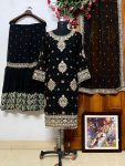 DESIGNER GEORGETTE REAL MIRROR AND ZARI EMBROIDERY WORK TOP SHARARA WITH DUPATTA FESTIVE WEAR WHOLESALE PRICE ETHNIC GARMENT (1)