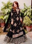DESIGNER GEORGETTE REAL MIRROR AND ZARI EMBROIDERY WORK TOP SHARARA WITH DUPATTA FESTIVE WEAR WHOLESALE PRICE ETHNIC GARMENT (1)