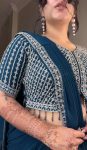 DESIGNER GEORGETTE RUFFLE EMBROIDERY THREAD SEQUENCE WORK LEHENGA SAREE WITH UNSTITCHED BLOUSE PARTY WEAR WHOLESALE PRICE ETHNIC GARMENT (6)
