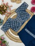 DESIGNER GEORGETTE RUFFLE EMBROIDERY THREAD SEQUENCE WORK LEHENGA SAREE WITH UNSTITCHED BLOUSE PARTY WEAR WHOLESALE PRICE ETHNIC GARMENT (6)