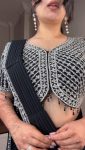 DESIGNER GEORGETTE RUFFLE EMBROIDERY THREAD SEQUENCE WORK LEHENGA SAREE WITH UNSTITCHED BLOUSE PARTY WEAR WHOLESALE PRICE ETHNIC GARMENT (3)