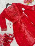 DESIGNER GEORGETTE SEQUENCE AND FOIL WORK READY TO WEAR SAREE BLOUSE WITH KOTI PARTY WEAR WHOLESALE PRICE ETHNIC GARMENT (6)