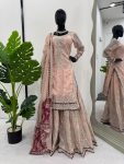 DESIGNER GEORGETTE THREAD SEQUENCE MOTI WORK TOP GHARARA WITH DUPATTA PARTY WEAR WHOLESALE PRICE ETHNIC GARMENT (4)