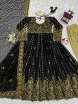 DESIGNER GEORGETTE THREAD SEQUENCE WORK GOWN BOTTOM WITH DUPATTA PARTY WEAR WHOLESALE PRICE ETHNIC GARMENT (5)