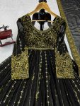 DESIGNER GEORGETTE THREAD SEQUENCE WORK GOWN BOTTOM WITH DUPATTA PARTY WEAR WHOLESALE PRICE ETHNIC GARMENT (5)