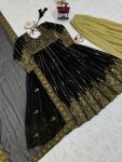 DESIGNER GEORGETTE THREAD SEQUENCE WORK GOWN BOTTOM WITH DUPATTA PARTY WEAR WHOLESALE PRICE ETHNIC GARMENT (5)