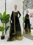 DESIGNER GEORGETTE THREAD SEQUENCE WORK GOWN BOTTOM WITH DUPATTA PARTY WEAR WHOLESALE PRICE ETHNIC GARMENT (5)