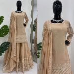 DESIGNER GEORGETTE THREAD SEQUENCE WORK TOP PALAZZO WITH DUPATTA PARTY WEAR WHOLESALE PRICE ETHNIC GARMENT (4)