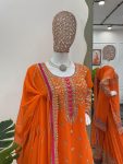 DESIGNER GEORGETTE THREAD SEQUENCE WORK TOP SHARARA WITH DUPATTA PARTY WEAR WHOLESALE PRICE ETHNIC GARMENT (5)