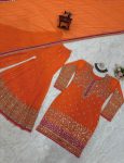 DESIGNER GEORGETTE THREAD SEQUENCE WORK TOP SHARARA WITH DUPATTA PARTY WEAR WHOLESALE PRICE ETHNIC GARMENT (5)