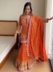 DESIGNER GEORGETTE THREAD SEQUENCE WORK TOP SHARARA WITH DUPATTA PARTY WEAR WHOLESALE PRICE ETHNIC GARMENT (5)