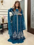 DESIGNER GEORGETTE ZARI EMBROIDERY WORK GOWN PALAZZO WITH DUPATTA FESTIVE WEAR WHOLESALE PRICE ETHNIC GARMENT (4)