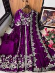 DESIGNER GEORGETTE ZARI EMBROIDERY WORK GOWN PALAZZO WITH DUPATTA FESTIVE WEAR WHOLESALE PRICE ETHNIC GARMENT (6)