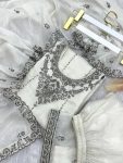 DESIGNER GOLD CRUSH EMBROIDERY SEQUENCE THREAD AND READY MADE LACE WORK TOP PALAZZO WITH DUPATTA FESTIVE WEAR WHOLESALE PRICE ETHNIC GARMENT (3)