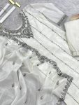 DESIGNER GOLD CRUSH EMBROIDERY SEQUENCE THREAD AND READY MADE LACE WORK TOP PALAZZO WITH DUPATTA FESTIVE WEAR WHOLESALE PRICE ETHNIC GARMENT (3)