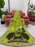 DESIGNER JIMMY CHOO THREAD WITH SEQUENCE WORK SALEE WITH UNSTITCHED BLOUSE PARTY WEAR WHOLESALE PRICE ETHNIC GARMENT (4)