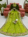 DESIGNER JIMMY CHOO THREAD WITH SEQUENCE WORK SALEE WITH UNSTITCHED BLOUSE PARTY WEAR WHOLESALE PRICE ETHNIC GARMENT (4)
