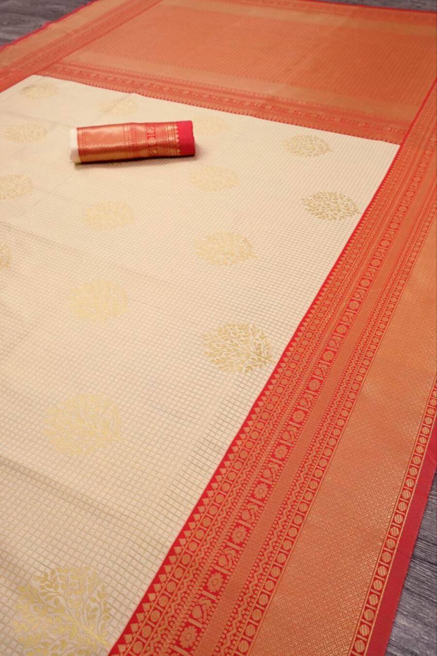 DESIGNER LICHI SILK JACQUARD BORDER WORK SAREE WITH UNSTITCHED BLOUSE PARTY WEAR WHOLESALE PRICE ETHNIC GARMENT (8)