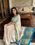 DESIGNER LICHI SILK SILK JACQUARD BORDER WORK SAREE WITH UNSTITCHED BLOUSE PARTY WEAR WHOLESALE PRICE ETHNIC GARMENT (3)