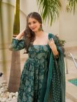 DESIGNER MUSLIN DIGITAL PRINT WITH WHITE EMBROIDERY LACE WORK GOWN BOTTOM WITH DUPATTA FESTIVE WEAR WHOLESALE PRICE ETHNIC GARMENT (3)