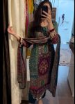 DESIGNER MUSLIN MIRROR, STONE AND ORIGINAL KODI LACE WORK TOP BOTTOM WITH DUPATTA FESTIVE WEAR WHOLESALE PRICE ETHNIC GARMENT (3)