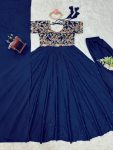 DESIGNER NATURAL CREPE CODING DORI WITH THREAD WITH SEQUENCE WORK GOWN BOTTOM WITH DUPATTA FESTIVE WEAR ETHNIC GARMENT WHOLESALE PRICE ETHNIC GARMENT (11)