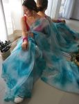 DESIGNER ORGANZA BATIK SHIBORI PRINTED WITH FOUR SIDE HAND AARI CUT SEQUENCE WORK SAREE WITH UNSTITCHED BLOUSE PARTY WEAR WHOLESALE PRICE ETHNIC GARMENT (3)