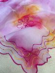 DESIGNER ORGANZA BATIK SHIBORI PRINTED WITH FOUR SIDE HAND AARI CUT SEQUENCE WORK SAREE WITH UNSTITCHED BLOUSE PARTY WEAR WHOLESALE PRICE ETHNIC GARMENT (4)