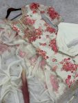 DESIGNER ORGANZA DIGITAL PRINTED EMBROIDERY CODING SEQUENCE WORK TOP BOTTOM WITH DUPATTA FESTIVE WEAR WHOLESALE PRICE ETHNIC GARMENT (11)