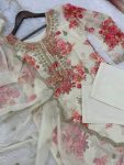 DESIGNER ORGANZA DIGITAL PRINTED EMBROIDERY CODING SEQUENCE WORK TOP BOTTOM WITH DUPATTA FESTIVE WEAR WHOLESALE PRICE ETHNIC GARMENT (11)