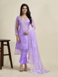 DESIGNER ORGANZA EMBROIDERY WORK TOP BOTTOM WITH DUPATTA FESTIVE WEAR WHOLESALE PRICE ETHNIC GARMENT (18)