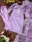 DESIGNER ORGANZA EMBROIDERY WORK TOP BOTTOM WITH DUPATTA FESTIVE WEAR WHOLESALE PRICE ETHNIC GARMENT (18)