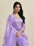 DESIGNER ORGANZA EMBROIDERY WORK TOP BOTTOM WITH DUPATTA FESTIVE WEAR WHOLESALE PRICE ETHNIC GARMENT (18)