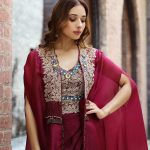 DESIGNER ORGANZA SILK THREAD WITH SEQUENCE WORK CHOLI DRAPE SKIRT WITH SHRUG PARTY WEAR WHOLESALE PRICE ETHNIC GARMENT (4)