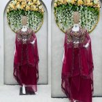 DESIGNER ORGANZA SILK THREAD WITH SEQUENCE WORK CHOLI DRAPE SKIRT WITH SHRUG PARTY WEAR WHOLESALE PRICE ETHNIC GARMENT (4)