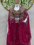 DESIGNER ORGANZA SILK THREAD WITH SEQUENCE WORK CHOLI DRAPE SKIRT WITH SHRUG PARTY WEAR WHOLESALE PRICE ETHNIC GARMENT (4)