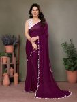 DESIGNER POLYESTER WOVEN ZARI AND FANCY LACE WORK SAREE WITH UNSTITCHED BLOUSE FESTIVE WEAR WHOLESALE PRICE ETHNIC GARMENT (4)