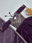 DESIGNER PURE GEORGETTE EMBROIDERY SEQUENCE WORK GOWN WITH DUPATTA FESTIVE WEAR WHOLESALE PRICE ETHNIC GARMENT (7)